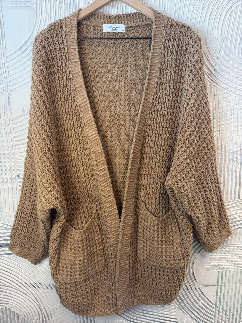 Cathy Jean Chunky Open-Front Cardigan Sweater - Brown N0434